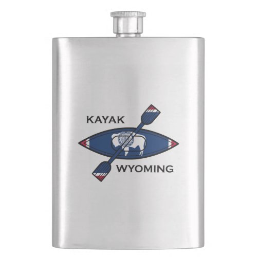Kayak Wyoming Flag Flask