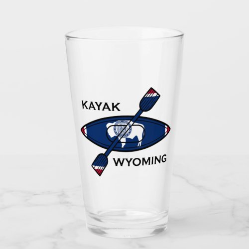 Kayak Wyoming Flag Glass