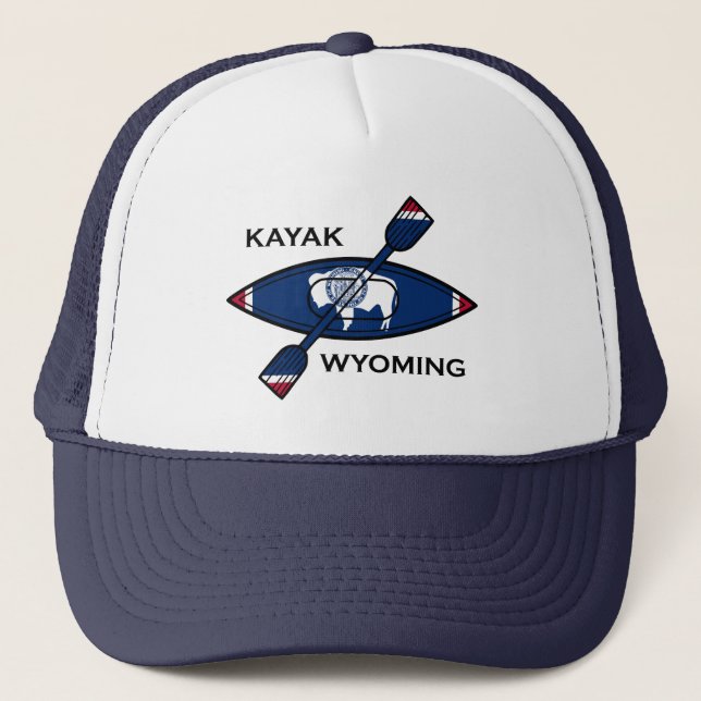 Kayak Wyoming Flag Trucker Hat (Front)