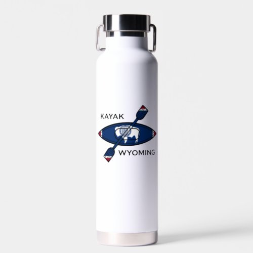 Kayak Wyoming Flag Water Bottle