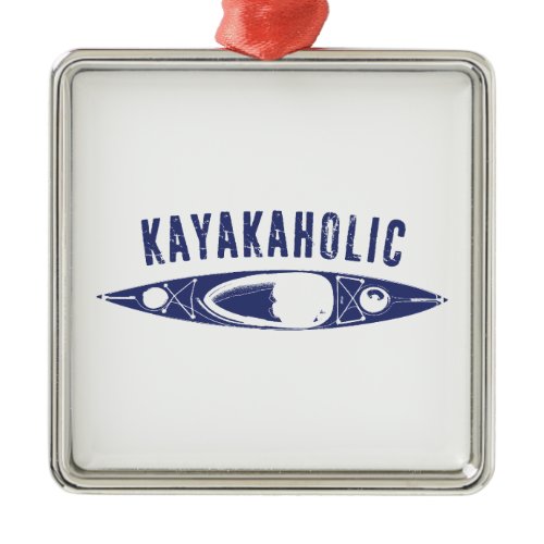 Kayakaholic Metal Ornament