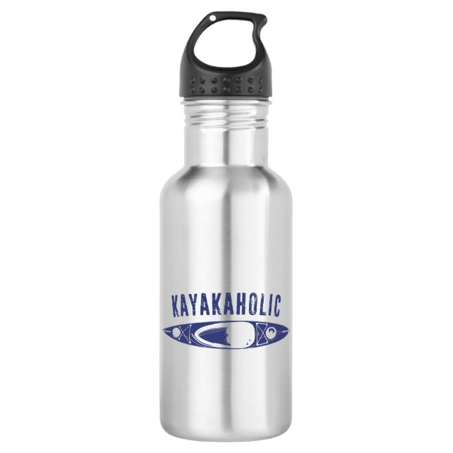 Kayakaholic Stainless Steel Water Bottle (Front)