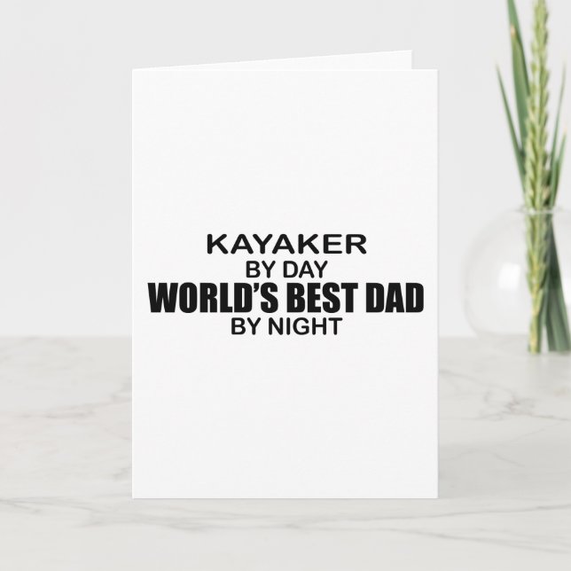 Kayaker World's Best Dad by Night Card (Front)