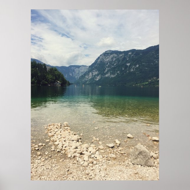 Kayakers in the Distance on the Lake Photo Poster (Front)