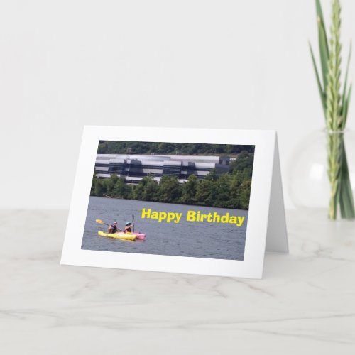 KAYAKERS PADDLE OUT TO SAY HAPPY BIRTHDAY CARD