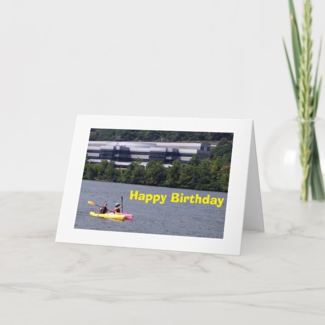 KAYAKERS PADDLE OUT TO SAY HAPPY BIRTHDAY CARD (Front)