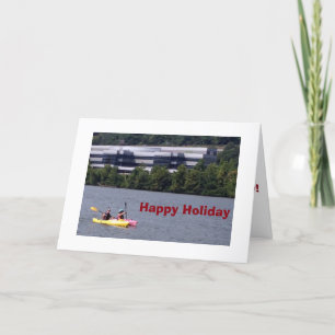 KAYAKERS PADDLE OUT TO SAY HAPPY HOLIDAY CARD