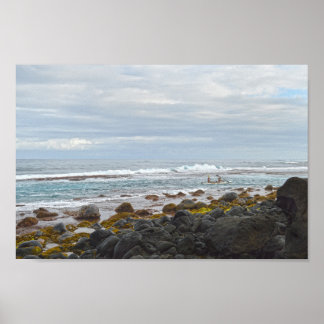 Kayaking Along the Napali Coast, Kauai, Hawaii Poster