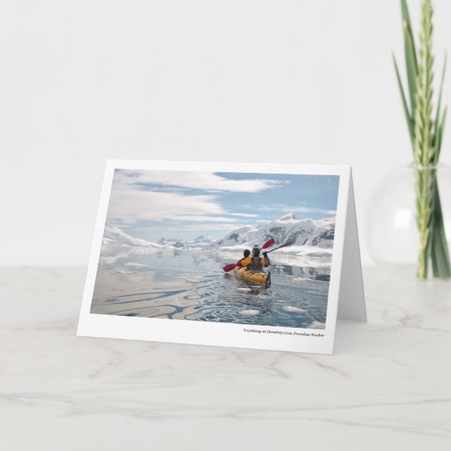 Kayaking at Skontorp Cove, Paradise Harbor Card (Front)