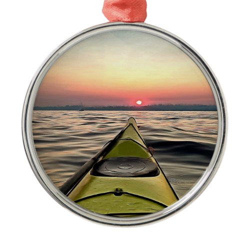 Kayaking at Sunset Framed Christmas Ornament