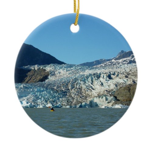 Kayaking at the Mendenhall Glacier Ceramic Ornament
