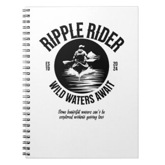 Kayaking Black and White Notebook