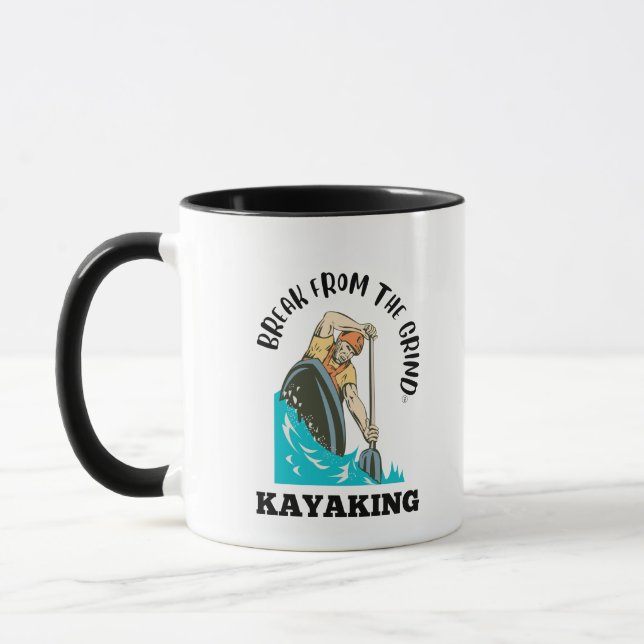 Kayaking (Black) Coffee Mug  (Left)