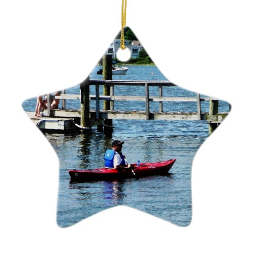 Kayaking Bristol RI Ceramic Ornament