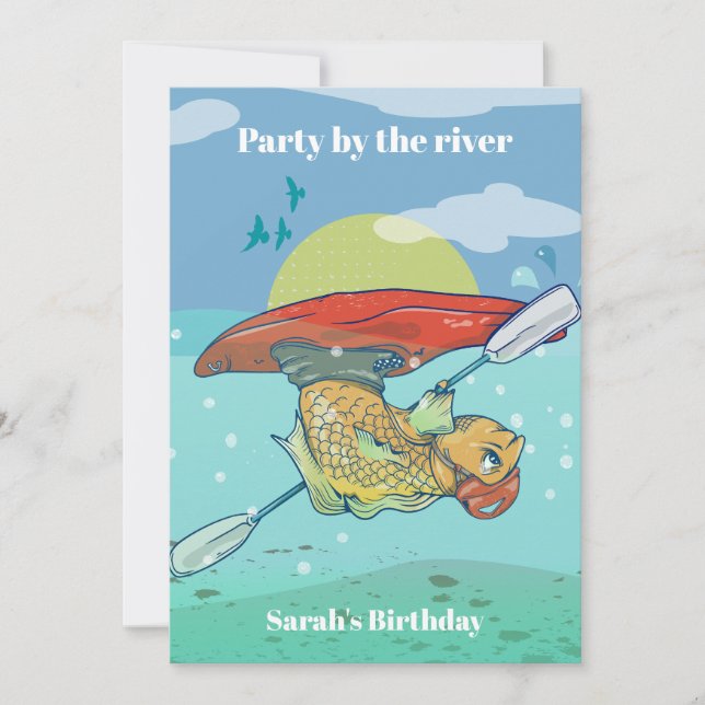 Kayaking Canoe birthday party Invitation (Front)