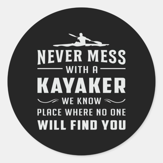 Kayaking Canoe Kayak Canoeing Paddle Funny Gift Classic Round Sticker (Front)