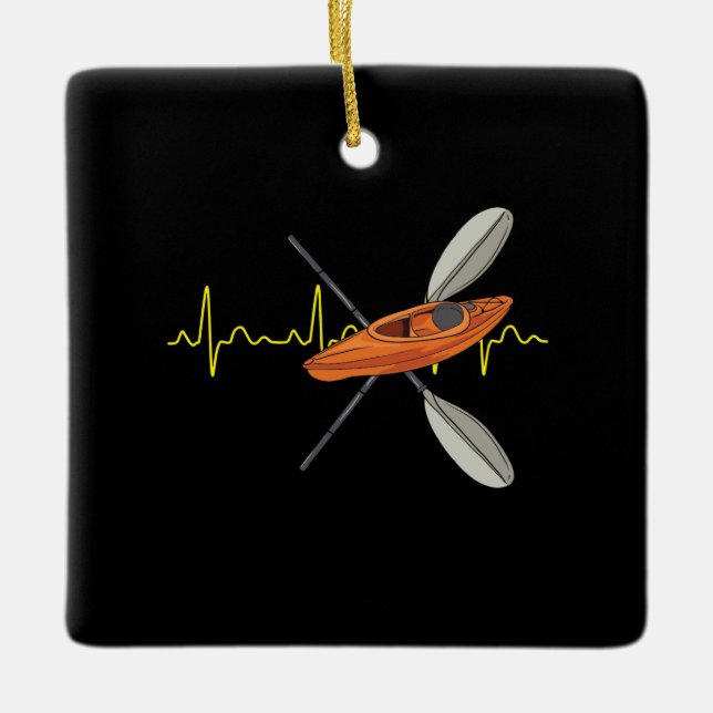 Kayaking Canoeing Ceramic Ornament (Front)