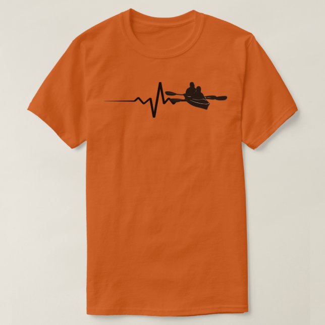 Kayaking Canoeing Heartbeat T-Shirt (Design Front)