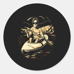 Kayaking Canoeing Kayak Canoe Kayaker Classic Round Sticker