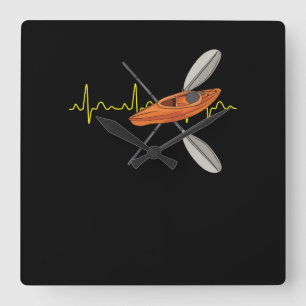 Kayaking Canoeing Square Wall Clock