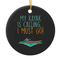 Kayaking Ceramic Ornament