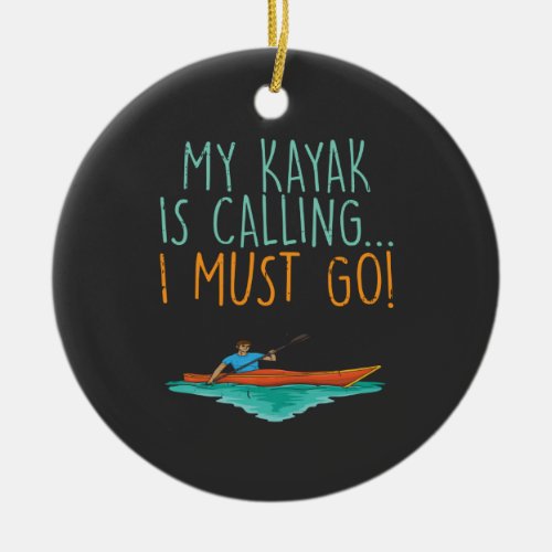 Kayaking Ceramic Ornament