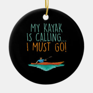Kayaking Ceramic Ornament