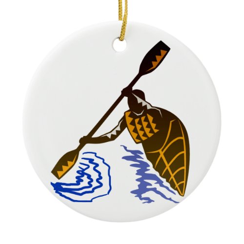 Kayaking Ceramic Ornament