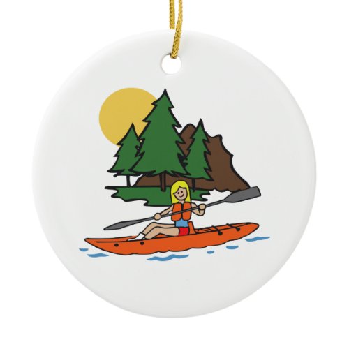 KAYAKING CERAMIC ORNAMENT
