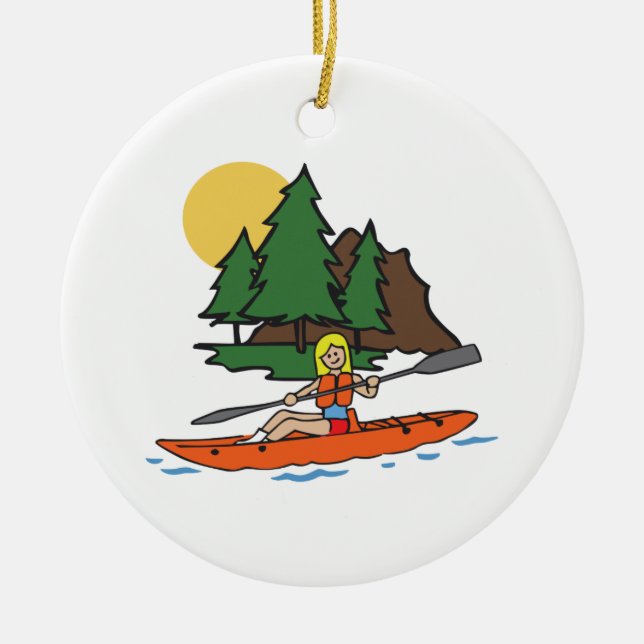 KAYAKING CERAMIC ORNAMENT (Front)