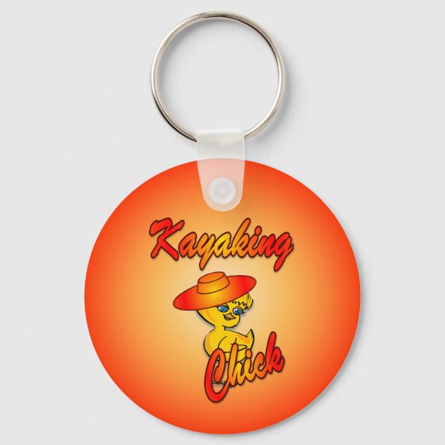 Kayaking Chick #5 Keychain (Front)