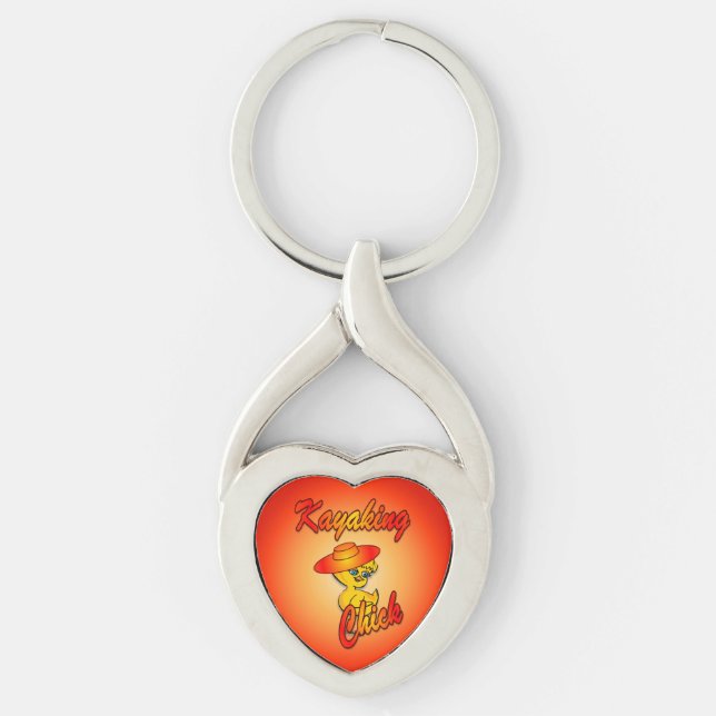 Kayaking Chick #5 Keychain (Front)