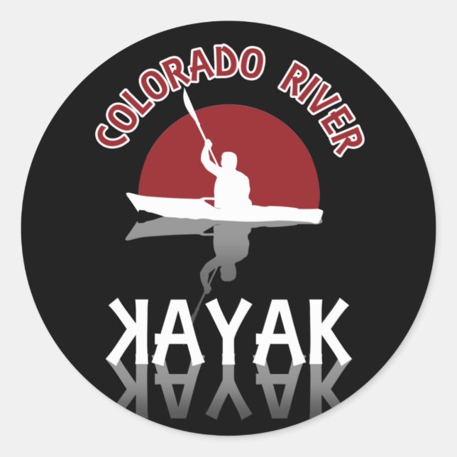 Kayaking Colorado River - Kayak Classic Round Sticker (Front)