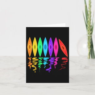 Kayaking Colorful Kayaks For Kayak Trip Boating Te Card