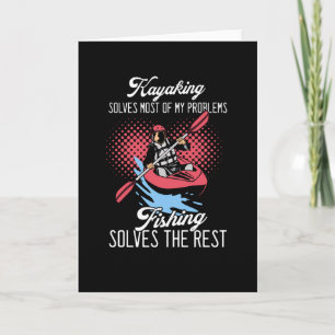 Kayaking, funny fishing card
