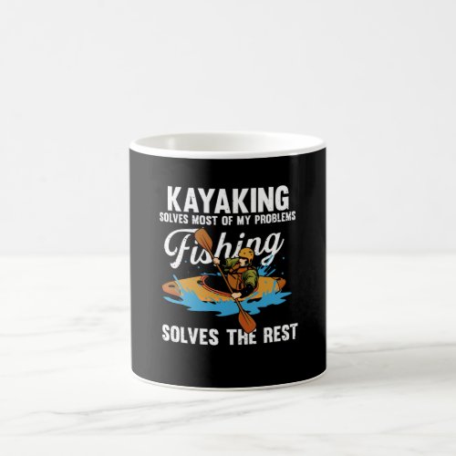 Kayaking funny fishing coffee mug