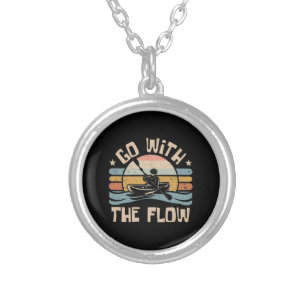 kayaking-funny silver plated necklace