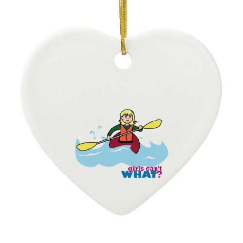 Kayaking Girl - Light/Blonde Ceramic Ornament