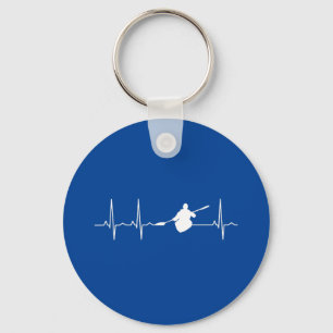 Kayaking Heartbeat Keychain