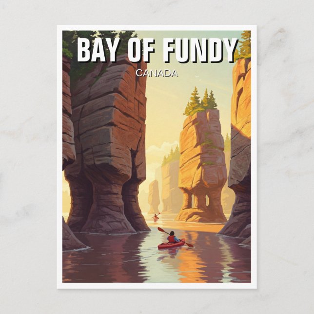 Kayaking in Bay of Fundy Nova Scotia Canada Postcard (Front)