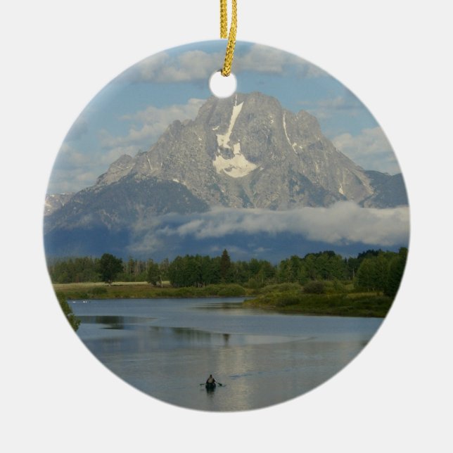 Kayaking in Grand Teton National Park Ceramic Ornament (Front)