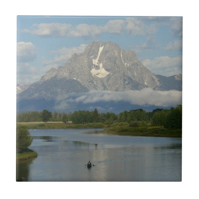 Kayaking in Grand Teton National Park Ceramic Tile (Front)
