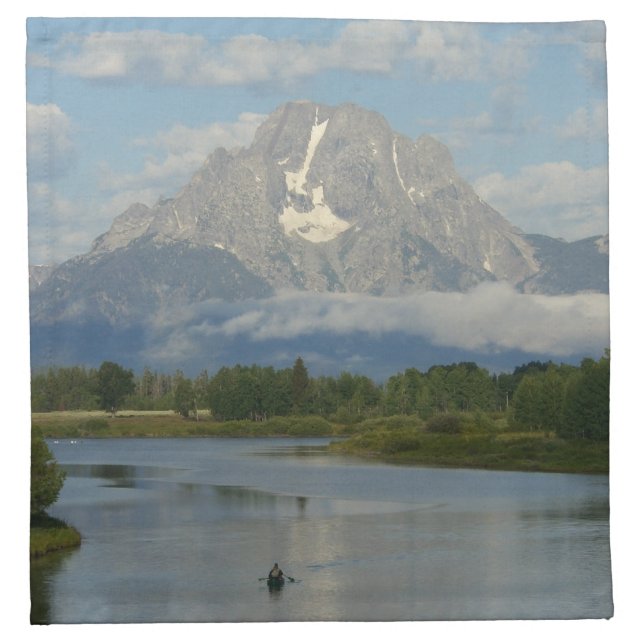 Kayaking in Grand Teton National Park Cloth Napkin (Front)