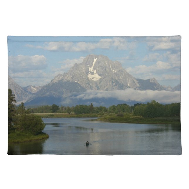 Kayaking in Grand Teton National Park Cloth Placemat (Front)