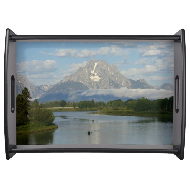 Kayaking in Grand Teton National Park Serving Tray (Front)