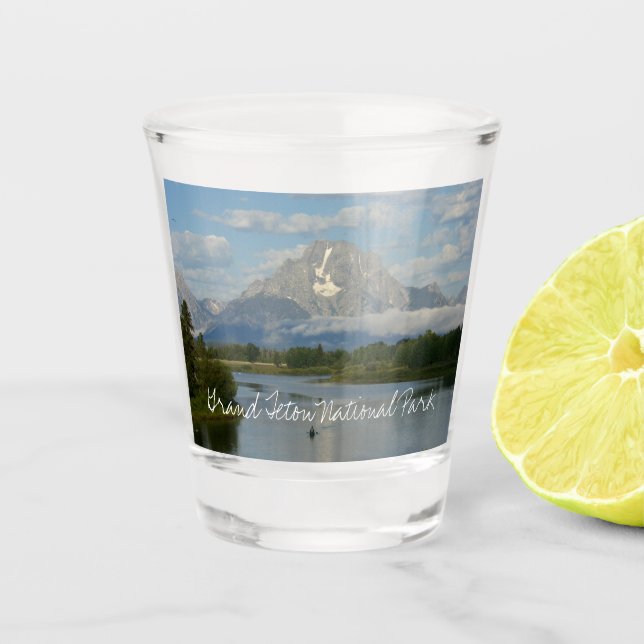 Kayaking in Grand Teton National Park Shot Glass (Front)