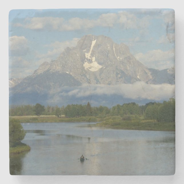 Kayaking in Grand Teton National Park Stone Coaster (Front)