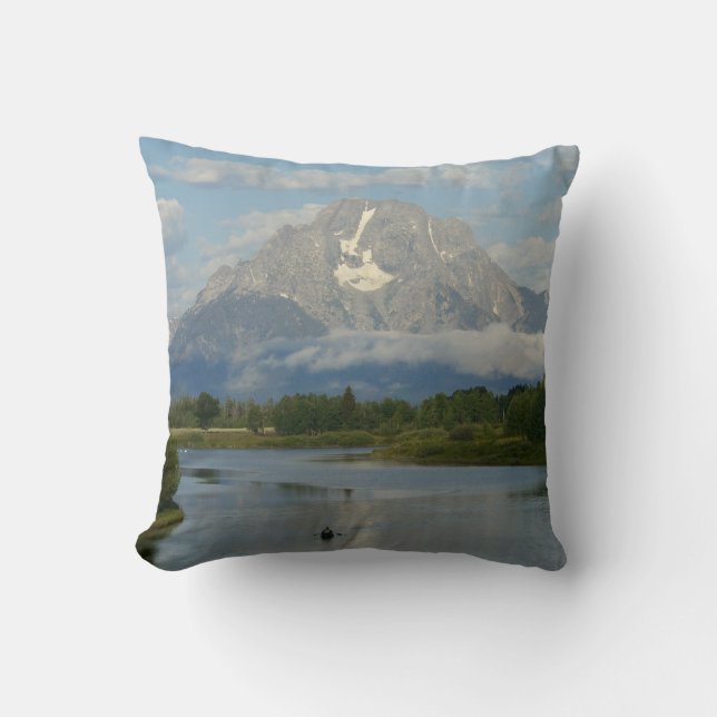 Kayaking in Grand Teton National Park Throw Pillow (Front)