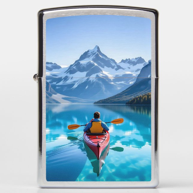  Kayaking in Mountains  Beautiful Nature Zippo Lighter (Front)