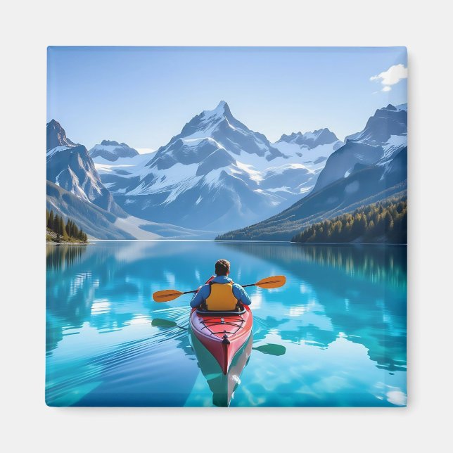  Kayaking in Mountains   Magnet (Front)